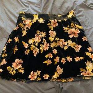 Free people black velvet skirt